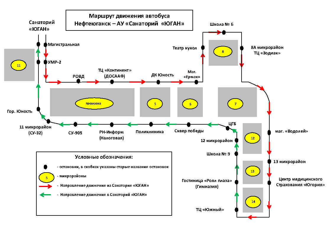 График движения и маршрут автобусов - Официальный сайт АУ Санаторий 